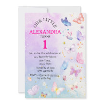 パープルピンクエレガントフローラバタフライ誕生日