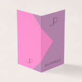 パープルピンクエレガントモダンモノグラムのテンプレート 名刺 (外部)