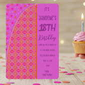 パープルピンクオレンジピーチダイヤモンドドット招待状 招待状