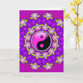 パープルピンクオーラフローラグローニューエイジカード カード (黄色い花)