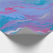 パープルピンクカラフル抽象芸術絵画ズ ラッピングペーパー (角)