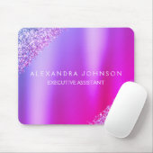 パープルピンクグラデーショングリッターオフィスビジネス マウスパッド (マウス)