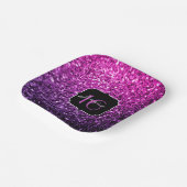 パープルピンクグラデーショングリッタースパークルズスウィート16 ペーパープレート (傾斜あり)