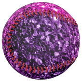 パープルピンクグラデーショングリッタースパークルモノグラム名 ソフトボール (正面左)