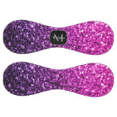 パープルピンクグラデーショングリッタースパークルモノグラム名 ソフトボール (パネル)
