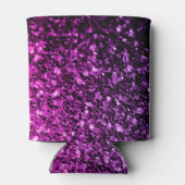 パープルピンクグラデーションフェイクグリッタースパークルスモノグラム 缶クーラー (裏面)