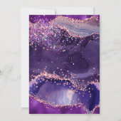 パープルピンクグリッターアゲ結婚ート 招待状 (裏面)