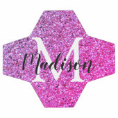 パープルピンクグリッターグラデーションモノグラパーソナライズされたム サッカーボール (フラット)