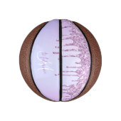 パープルピンクグリッタースパークパーソナライズされたルガーリーズM ミニバスケットボール (縦)