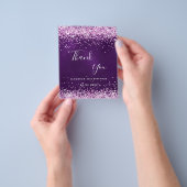 パープルピンクグリッタースパークルバジェットありがとう チラシ (手)