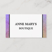 パープルピンクグリッターヘアサロンスパブティッククール 名刺 (正面)