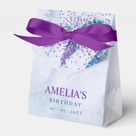 パープルピンクグリッターマーメイドテール誕生日 フェイバーボックス