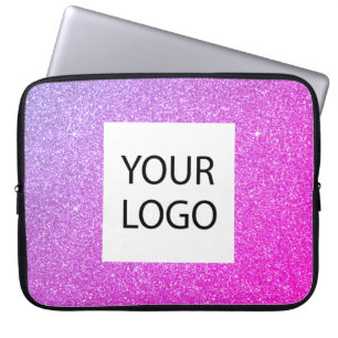 パープルピンクグリッター-カスタムロゴキャンペーン ラップトップスリーブ