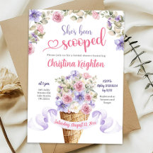 パープルピンクサマーメドーアイスクリームブライダルシャワー