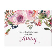 パープルピンクシックバラフローラレシピカード