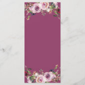 パープルピンクシックバラ結婚フローラのメニュー メニュー (裏面)