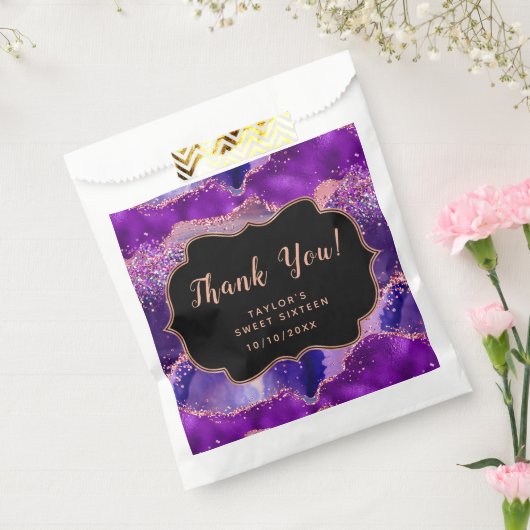パープルピンクシークインズアゲイトSweet sixteenありがとう フェイバーバッグ (封をした状態)