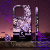 パープルピンクジェムストーントレンディーモノグラムアイフォンケース Case-Mate iPhoneケース