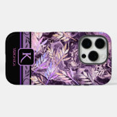 パープルピンクジェムストーントレンディーモノグラムアイフォンケース Case-Mate iPhoneケース (裏面 (横))