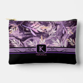 パープルピンクジェムストーンモノグラモダンム アクセサリーポーチ (正面)