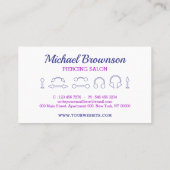 パープルピンクジュエリーストア体ピアシング 名刺 (裏面)