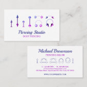 パープルピンクジュエリーストア体ピアシング 名刺 (正面/裏面)