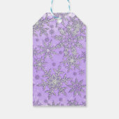 パープルピンクスノーフレークスウィンターワンダーランドパーティー ギフトタグ (裏面)