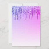 パープルピンクスパークルグリッター任意の年齢誕生日 招待状 (裏面)