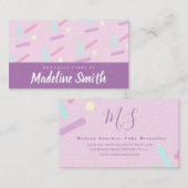 パープルピンクスプリンクルズミックスケーキデコレーター手作り 名刺 (正面/裏面)