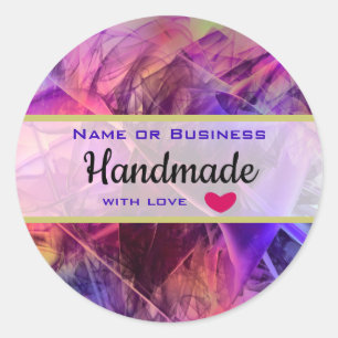 パープルピンクスモダン抽象芸術手作り ラウンドシール