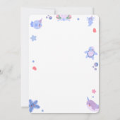 パープルピンクスリーピングマーメイドハッピーバースデー 招待状 (裏面)