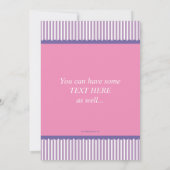 パープルピンクソックモンキーベビーシャワー招待状 招待状 (裏面)