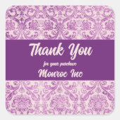 パープルピンクダマスク スクエアシール (正面)