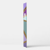 パープルピンクティール(緑がかった色)ターコイズ&ブロンズ金ゴールド幾何学模様 Case-Mate iPhoneケース (裏面 / 右)