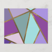 パープルピンクティール（緑がかった色）ターコイズ&ブロンズ金ゴールド結婚ズ (裏面)