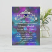 パープルピンクティール(緑がかった色)ブルーキンセアニェラ 招待状 (スタンド正面)