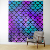 パープルピンクティール（緑がかった色）ブルーマーメイド写真背景 タペストリー (インサイチュ)