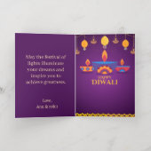 パープルピンクディワリライトイラストレーション 箔シーズンカード (内側レイダウン)