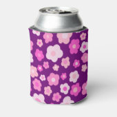 パープルピンクデイジーかわいいカラフルおもしろいフローラ 缶クーラー (缶裏面)