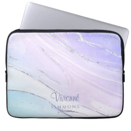 パープルピンクトスカ大理石カグラデーションスタマイズ ラップトップスリーブ