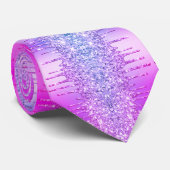 パープルピンクネオングリッタースパークリネックタイ ネクタイ (ロール)