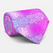 パープルピンクネオン金ゴールドグリッタードリップネックタイギフト ネクタイ (ロール)