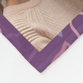 パープルピンクハートウマ科のフォトガール馬好き フリースブランケット (角)