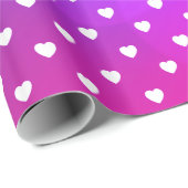 パープルピンクハート結婚誕生日のラップ ラッピングペーパー (ロールコーナー)
