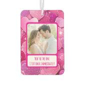 パープルピンクハートI文字すぐに戻る カーエアーフレッシュナー (裏面)