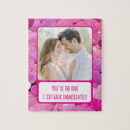 パープルピンクハートI文字すぐに戻る ジグソーパズル