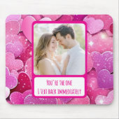 パープルピンクハートI文字すぐに戻る マウスパッド (正面)