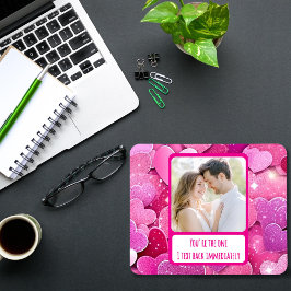 パープルピンクハートI文字すぐに戻る マウスパッド