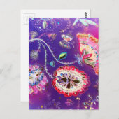 パープルピンクバタフライフローラ園 ポストカード (正面/裏面)