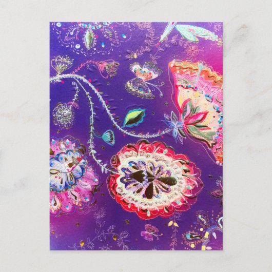 パープルピンクバタフライフローラ園 ポストカード (正面)